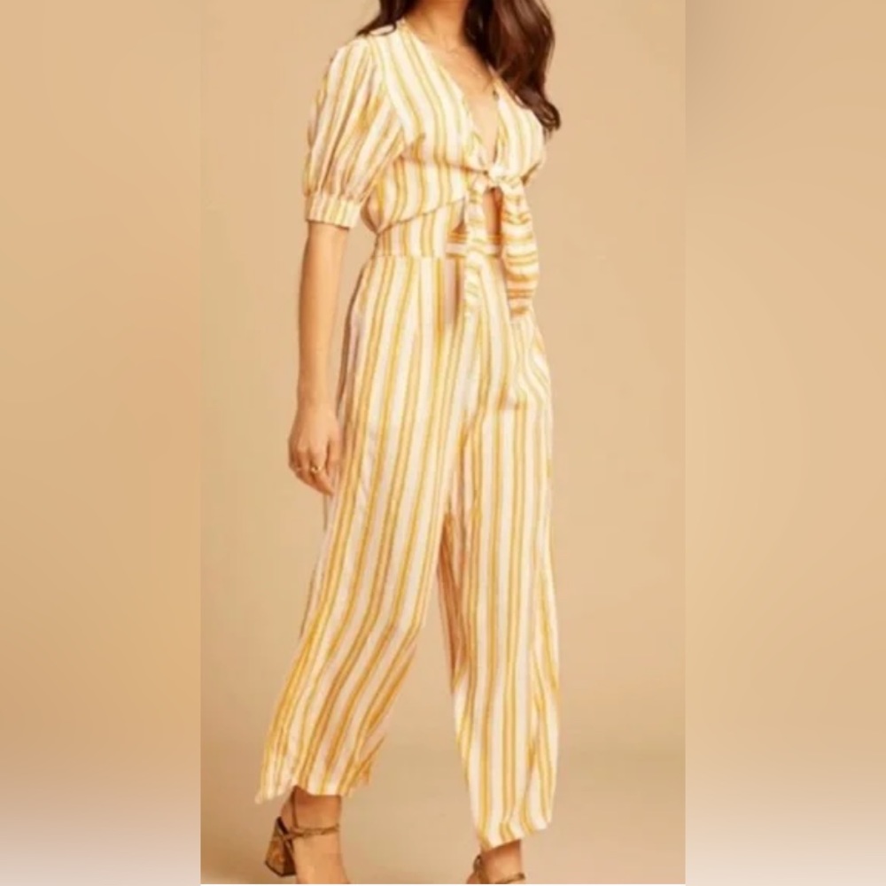 Faithfull the Brand size S Azure Stripe Print Sun Matese Jumpsuit